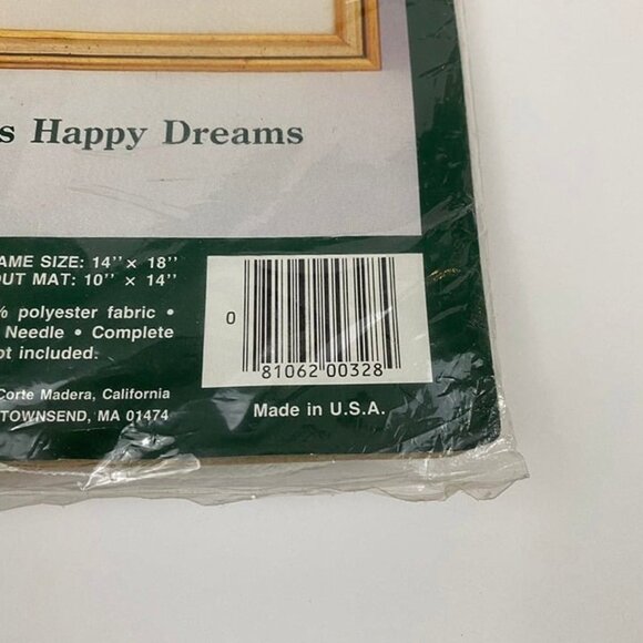 Elsa Williams Crewel Embroidery Kit Happy Dreams Child Sleeping with Teddy Bear - Picture 5 of 9